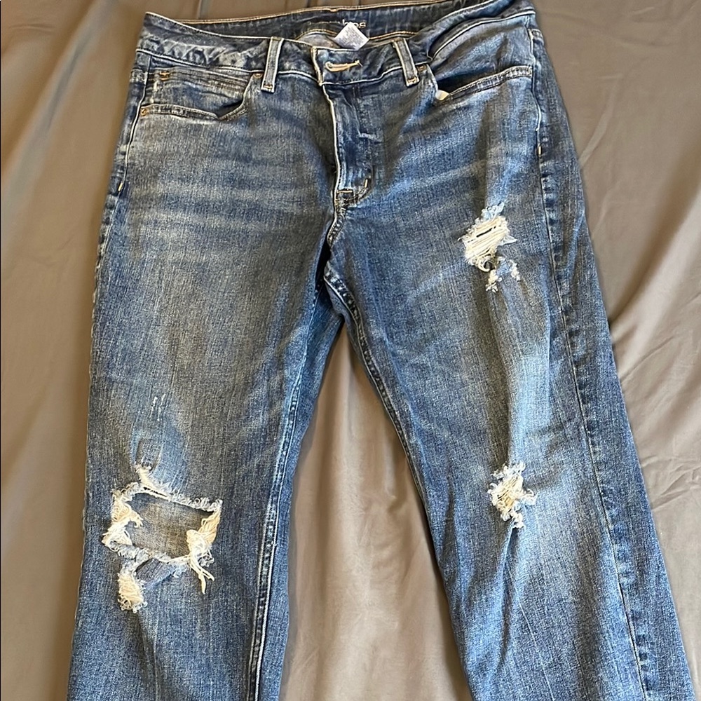 Distressed Blue Jeans